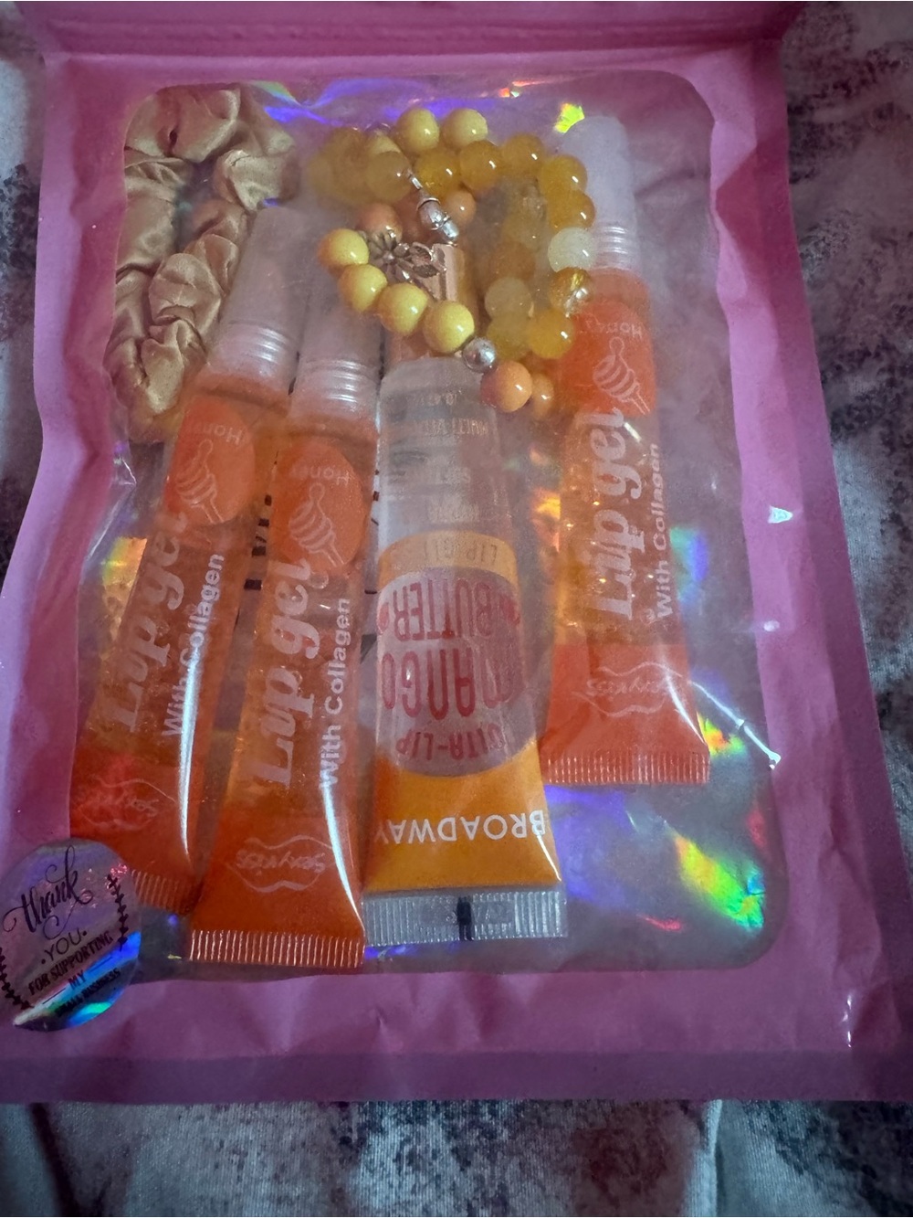 Orange Lip Gloss & Lip Gel Set